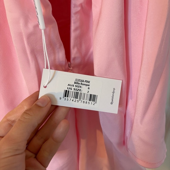 Petal & Pup Billie Satin Romper Pink Girly Feminine Flowy Frilly 2 Puff Sleeve - Picture 12 of 14